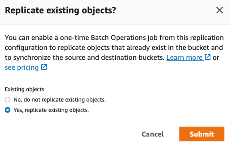 Replicate Existing Objects with Amazon S3 Batch Replication